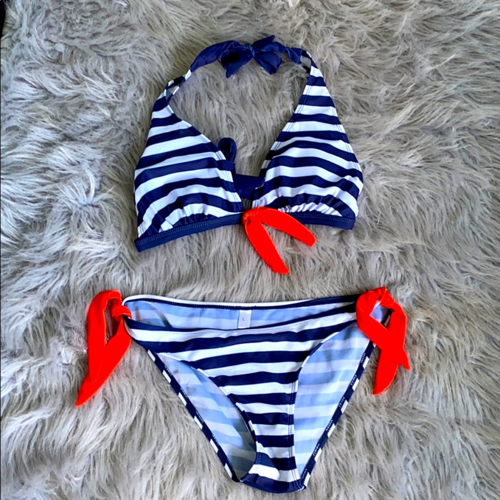 2pc nautical striped bikini